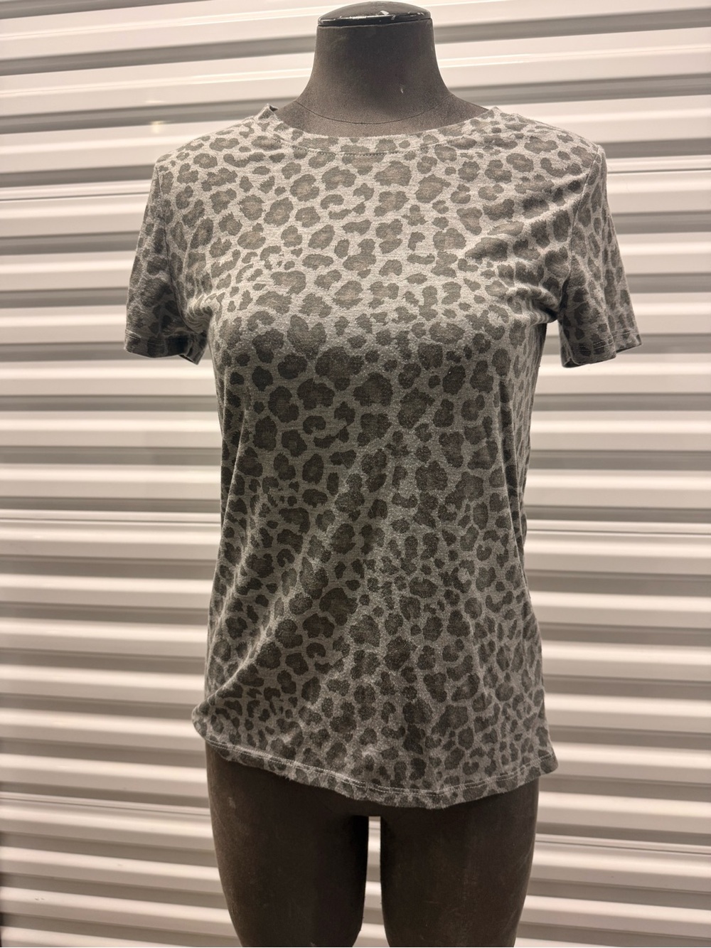 Zoe + Liv Grey Leopard Short-Sleeve Tee